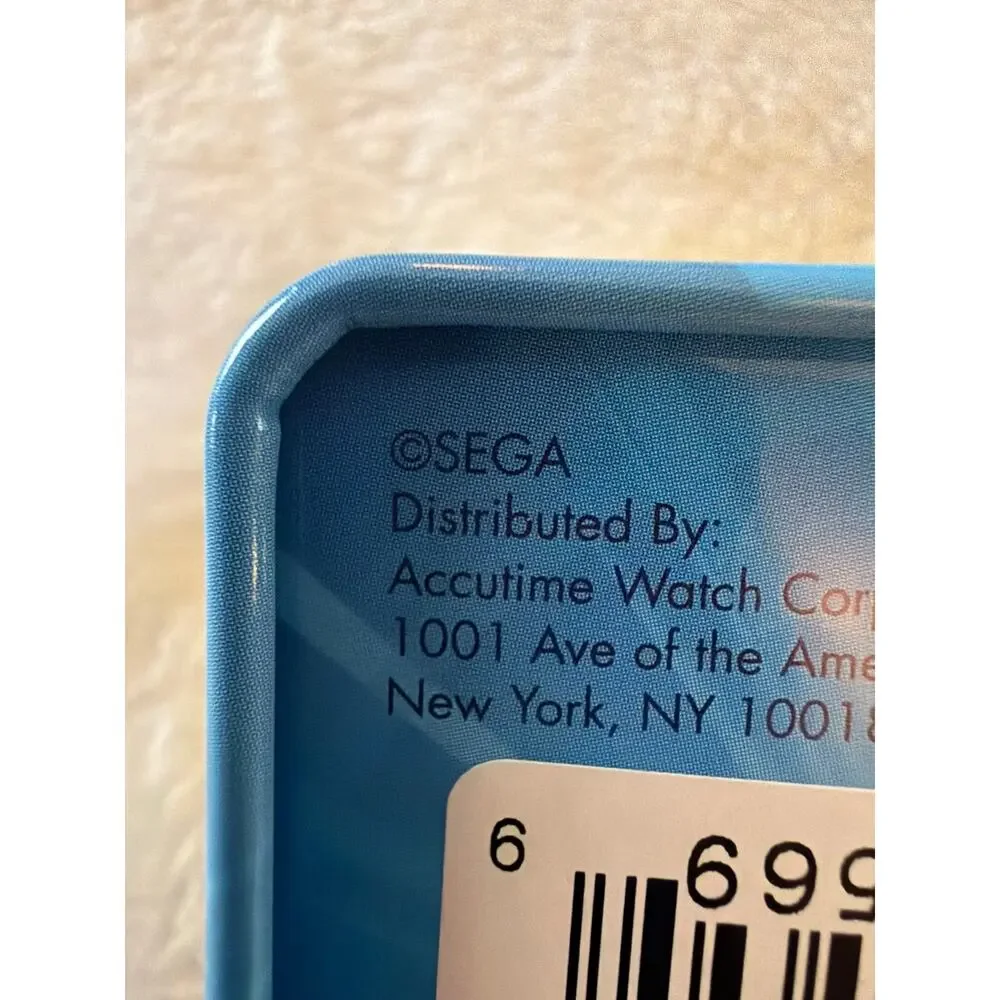 SEGA Sonic The Hedgehog Kids Wrist Watch Lighted Blue Band w/ Tin Accutime NEW